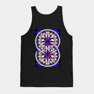 Purple Aesthetic Fractal Twin Circles Floral Backdrop Tank Top